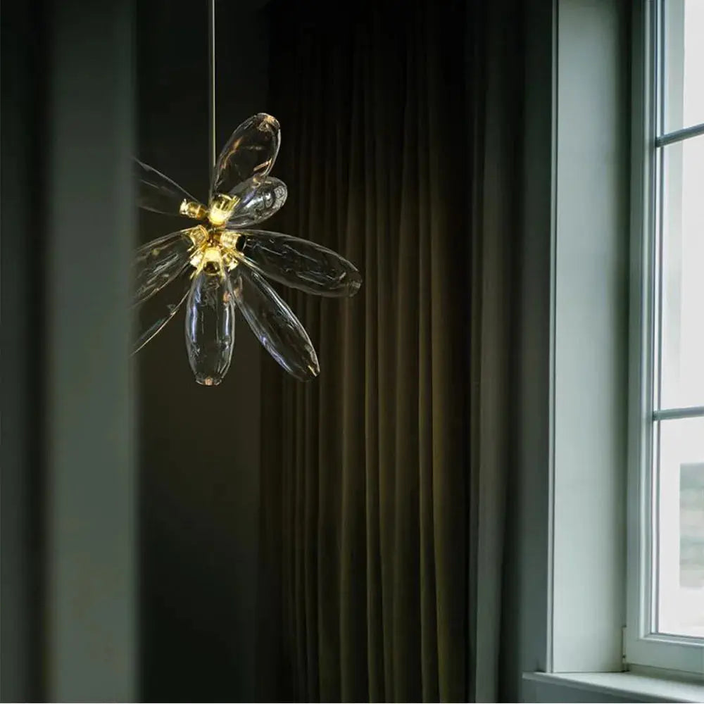 Malou – Scandinavian Rice Grain Glass Dining Table Dimmable LED Pendant Lamp Lampasa.com