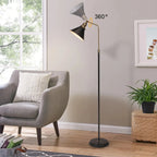 Novryn – Vintage Black & Gold Industrial Metal Floor Lamp Lampasa.com