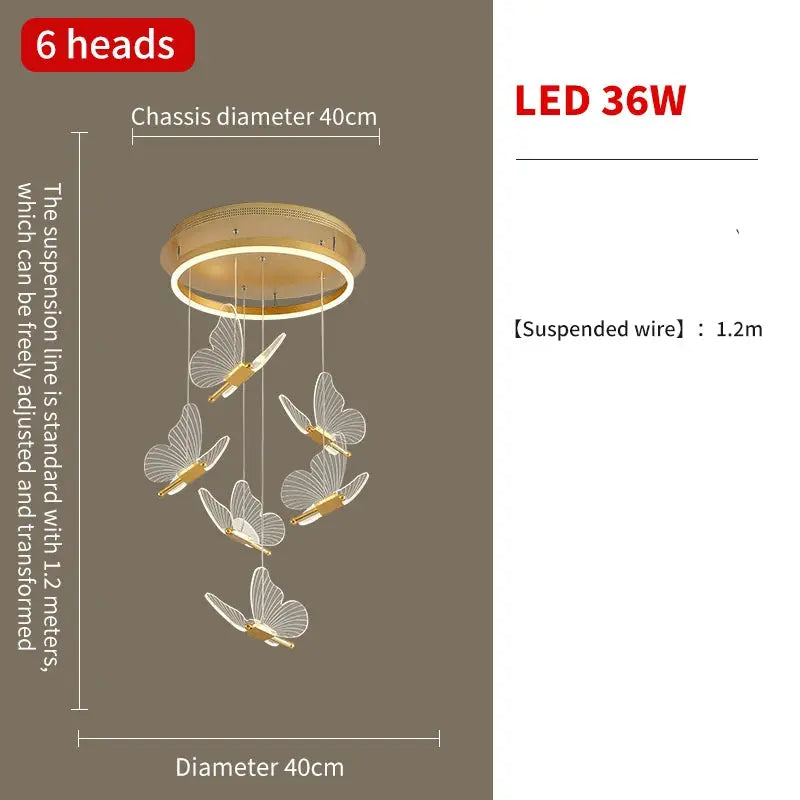 Selina - Butterfly Dimmable LED Chandelier Lampasa.com
