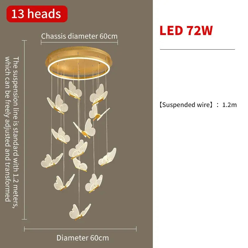 Selina - Butterfly Dimmable LED Chandelier Lampasa.com