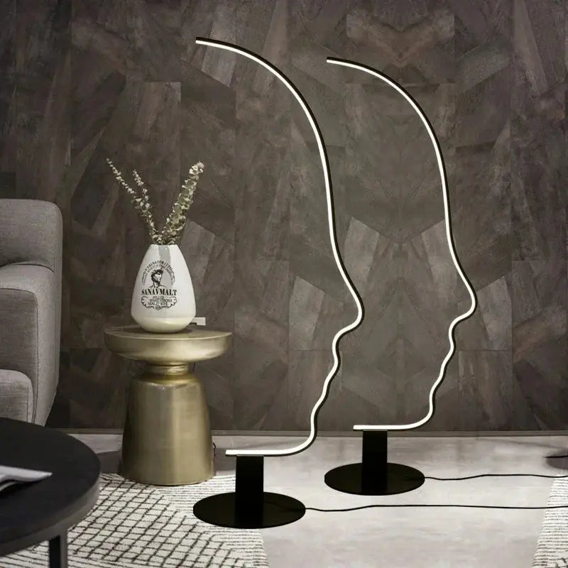 Madeline™ – Nordic Human Face Dimmable LED Floor Lamp for Artistic, Adjustable Lighting Kozyled