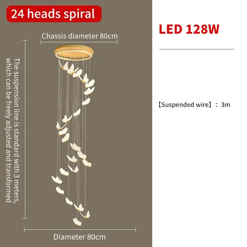Selina - Butterfly Dimmable LED Chandelier Lampasa.com