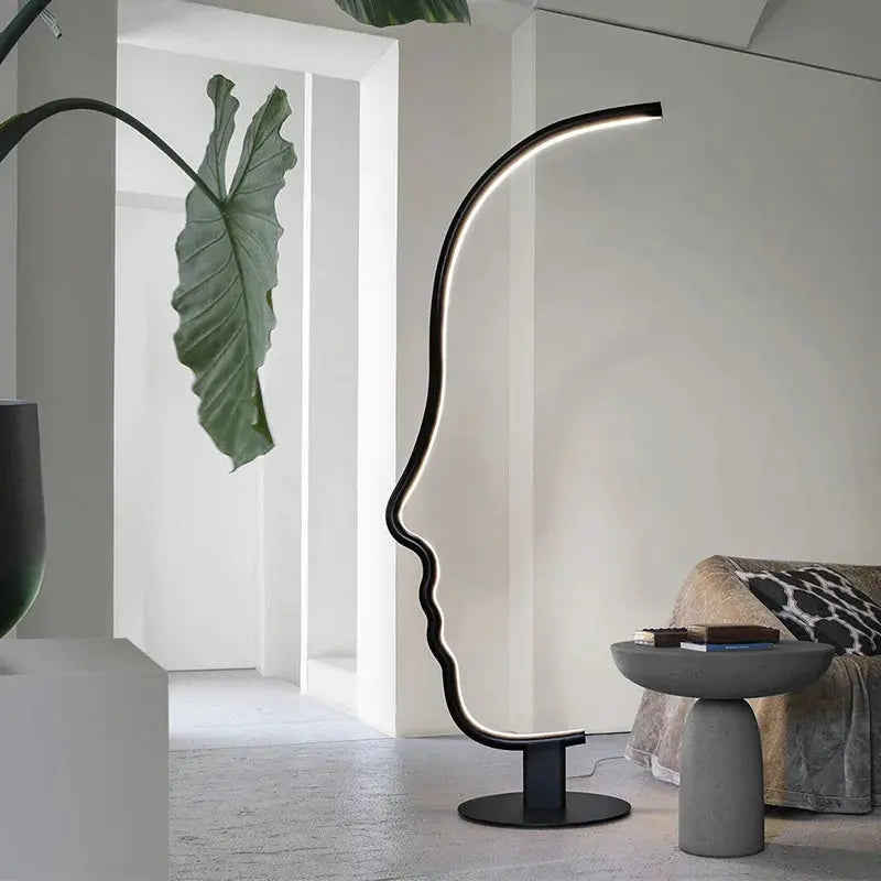 Madeline™ – Nordic Human Face Dimmable LED Floor Lamp for Artistic, Adjustable Lighting Kozyled