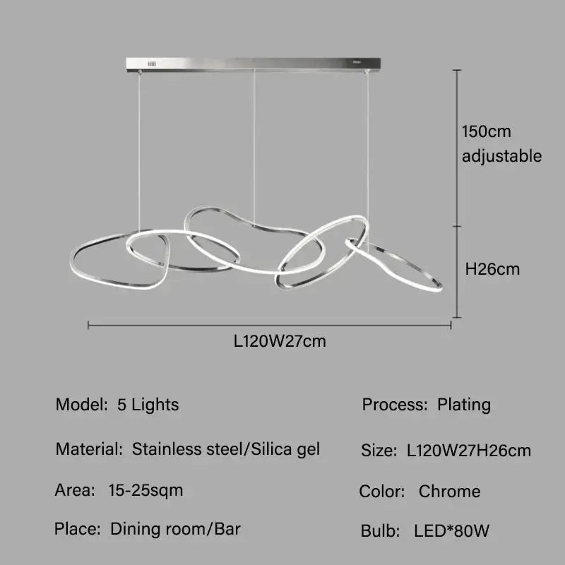 Edda – Creative Circular Dimmable LED Pendant Light for Dining Tables and Bars Kozyled.com