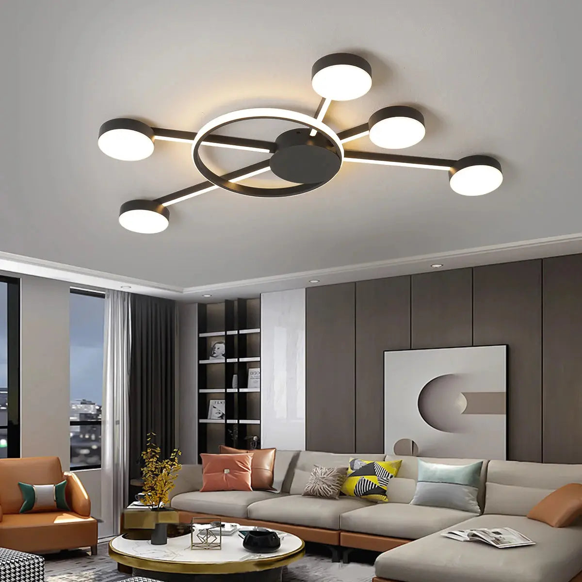 Kasper - Multi Head Chrome Plated Modern Dimmable LED Ceiling Lamp Lampasa.com