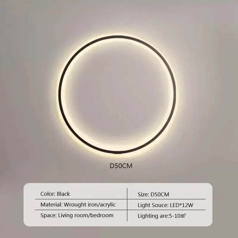 Luna – Modern Minimalist Dimmable LED Ring Wall Lamp for Sleek, Ambient Lighting Kozyled