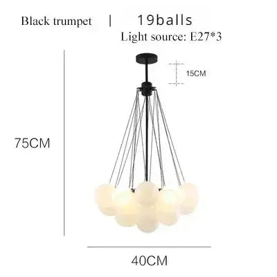 Bravik – Scandinavian Frosted Bubble Glass LED Pendant Lamp Lampasa.com