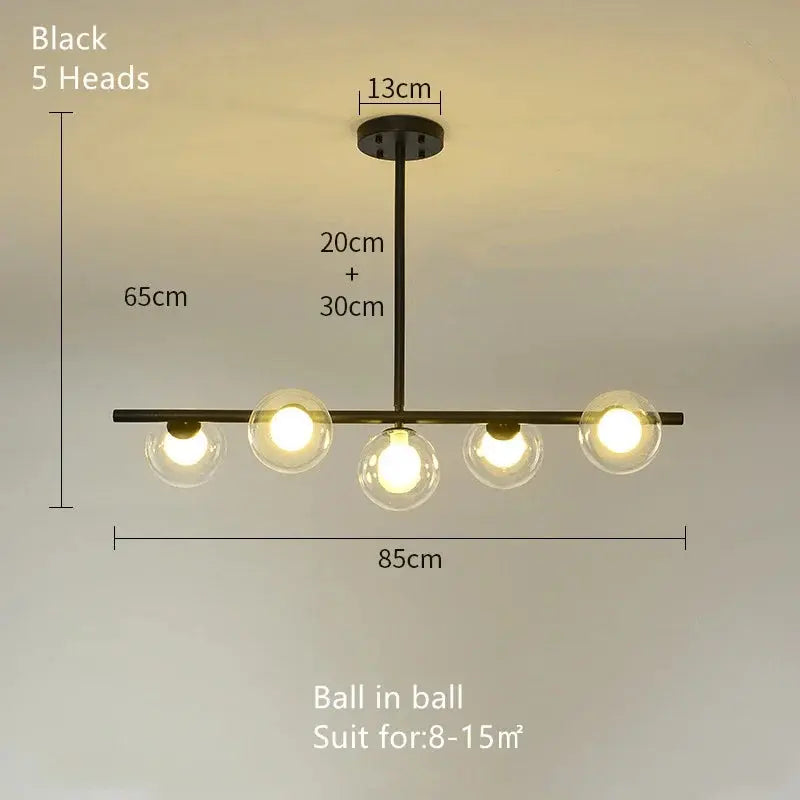 Edvin – Modern Glass Ball LED Pendant Light for Dining Tables and Bars Kozyled.com