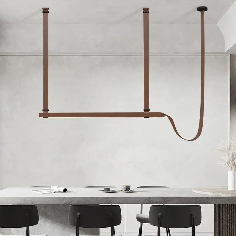 Verdandi – Minimalist Dimmable LED Pendant Light with Leather Belt Design for Dining Tables and Bars Kozyled.com