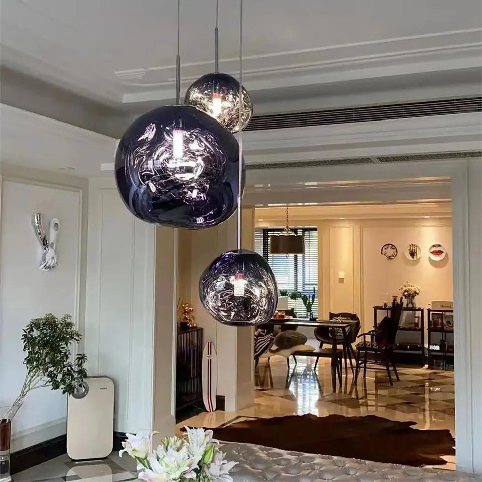 Elna – Modern Lava-Inspired Nordic LED PVC Ball Pendant Lamp for Bold, Stylish Lighting Kozyled