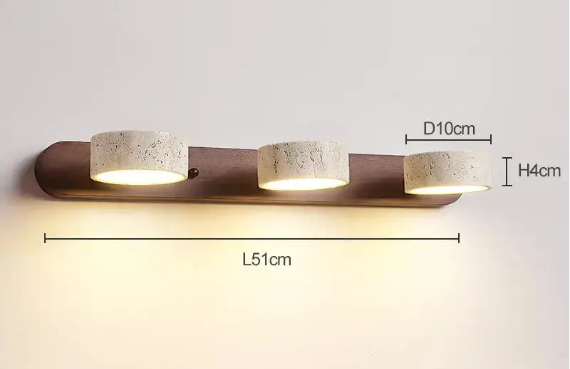 Japandi Travertine & Wood Rotatable Wall Lamp – Adelina lampasa.com