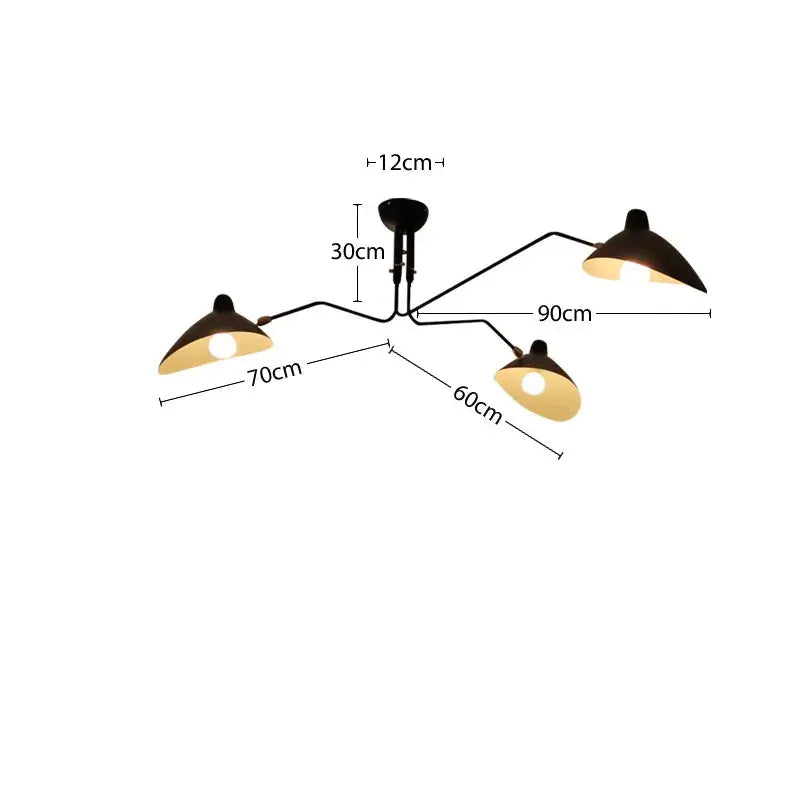 Asa – Industrial Retro LED Ceiling Light with Adjustable Long Arm Design Lampasa.com