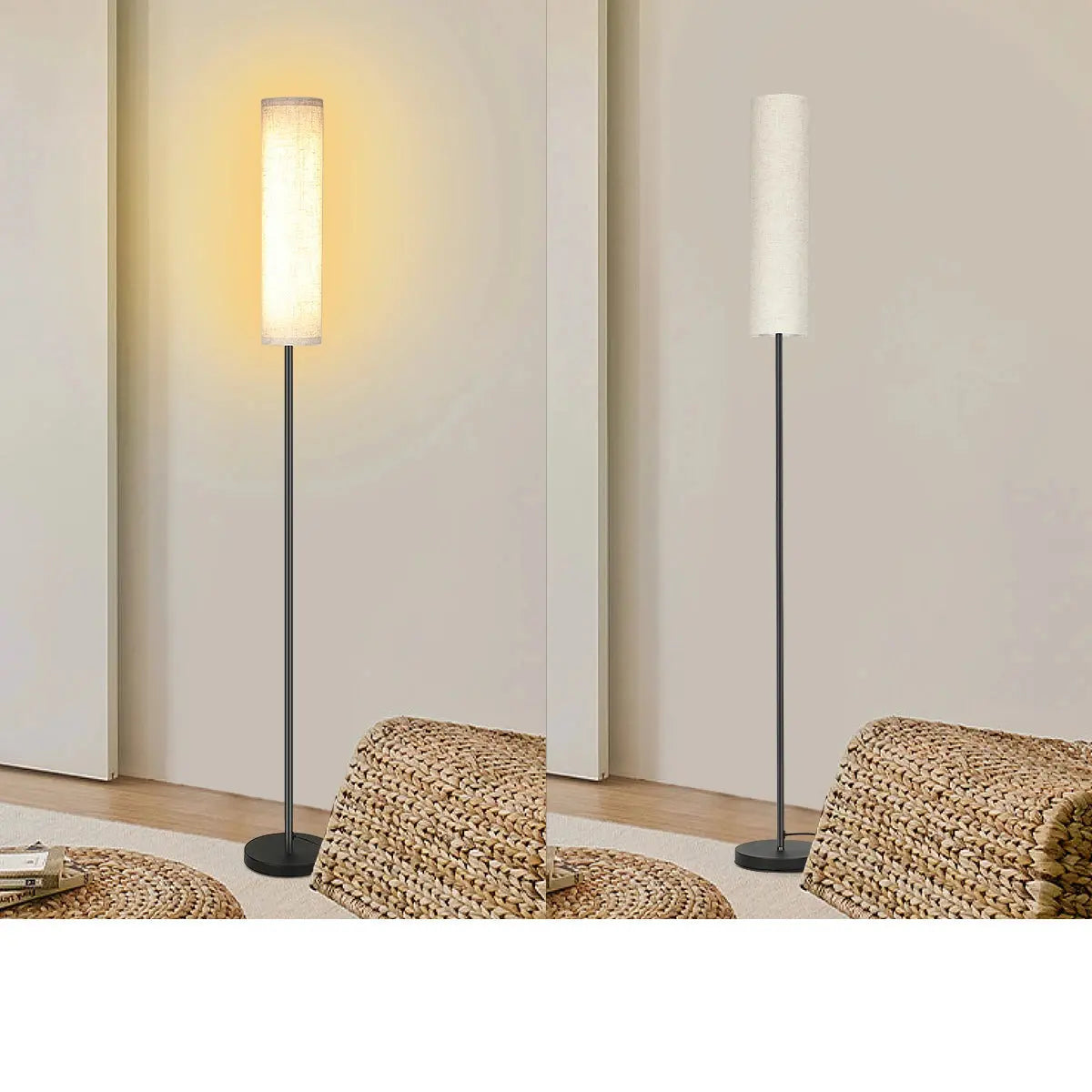 Ivenor – Minimalist Contemporary Fabric Shade Dimmable LED Floor Lamp Lampasa.com