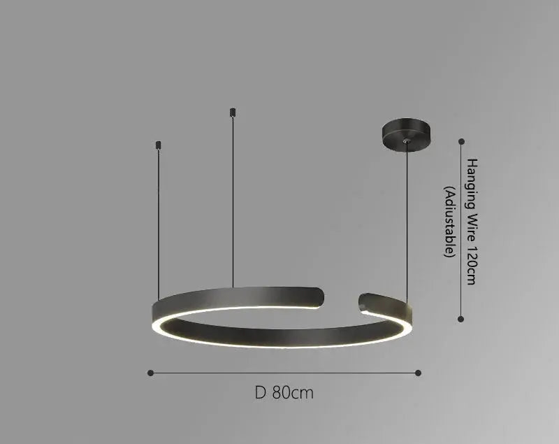 Alberte – Modern Luxury C-Ring Dimmable LED Pendant Lamp Kozyled