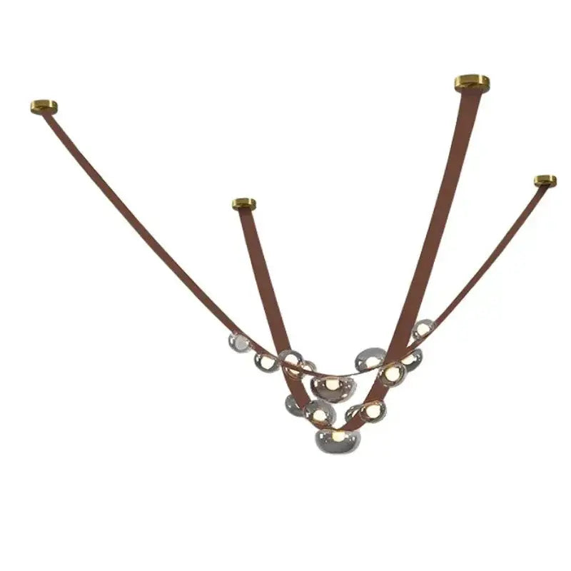 Krystof – Nordic Dimmable LED Pendant Light with Glass Shade and Leather Belt Suspension Kozyled.com