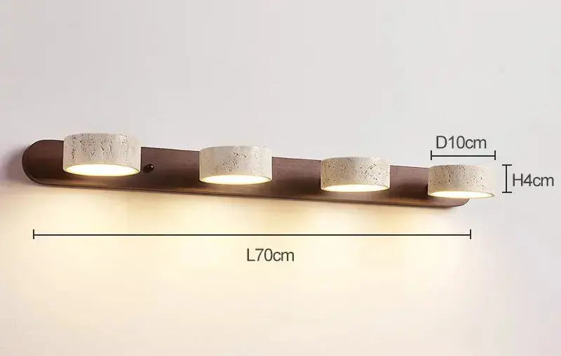 Japandi Travertine & Wood Rotatable Wall Lamp – Adelina lampasa.com