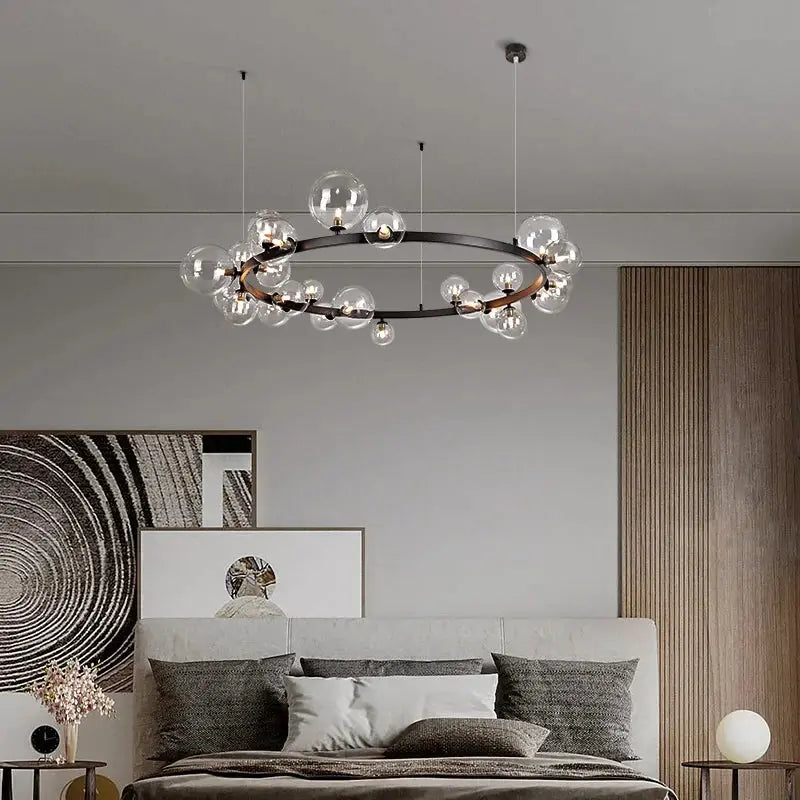 Bendik – Nordic Clear Glass Ball LED Pendant Light with Round Design Kozyled.com