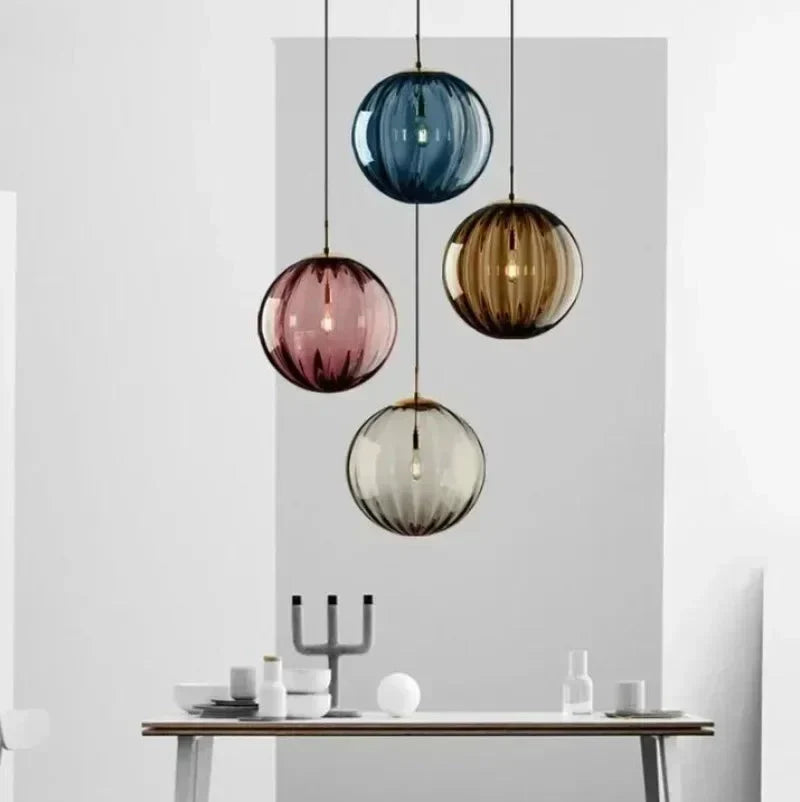 Modern Colorful LED Glass Ball Pendant Lamp – Roma