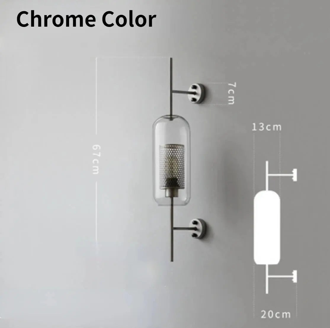 Sola – Modern Industrial LED Wall Light with Glass Shade Lampasa.com