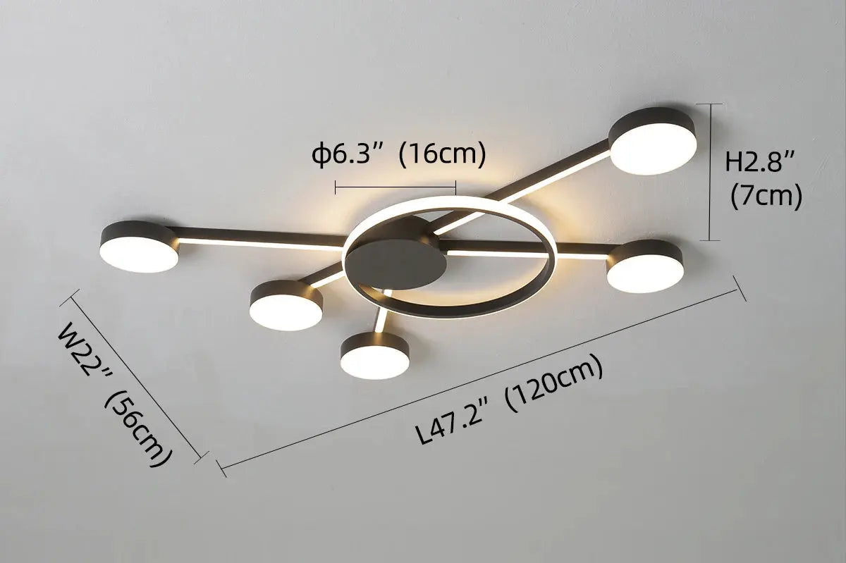 Kasper - Multi Head Chrome Plated Modern Dimmable LED Ceiling Lamp Lampasa.com
