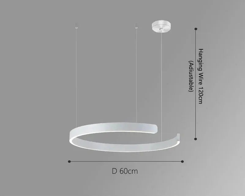 Alberte – Modern Luxury C-Ring Dimmable LED Pendant Lamp Kozyled