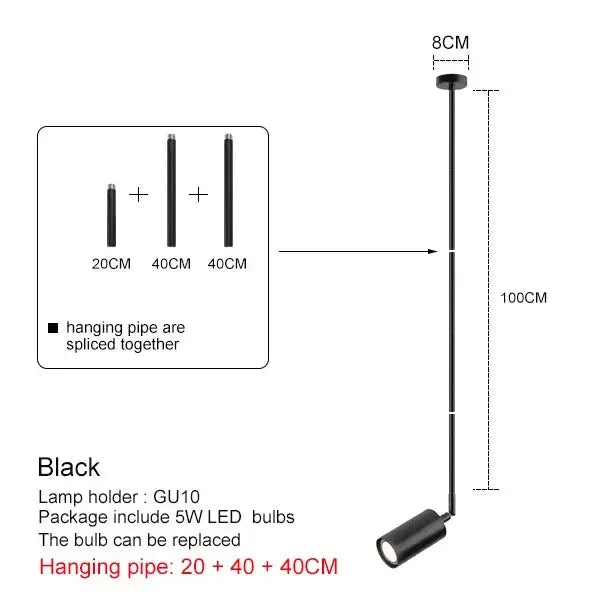 Lirian – Scandinavian adjustable Head LED Pendant Spotlight Lampasa.com