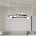 Gunnar – Round Frosted Glass LED Pendant Light with Black Finish for Dining Tables and Bars Kozyled.com