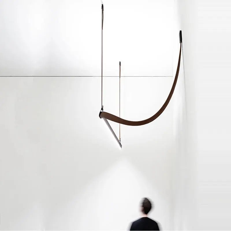 Verdandi – Minimalist Dimmable LED Pendant Light with Leather Belt Design for Dining Tables and Bars Kozyled.com