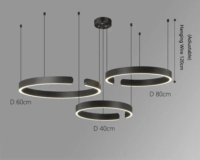 Alberte – Modern Luxury C-Ring Dimmable LED Pendant Lamp Kozyled