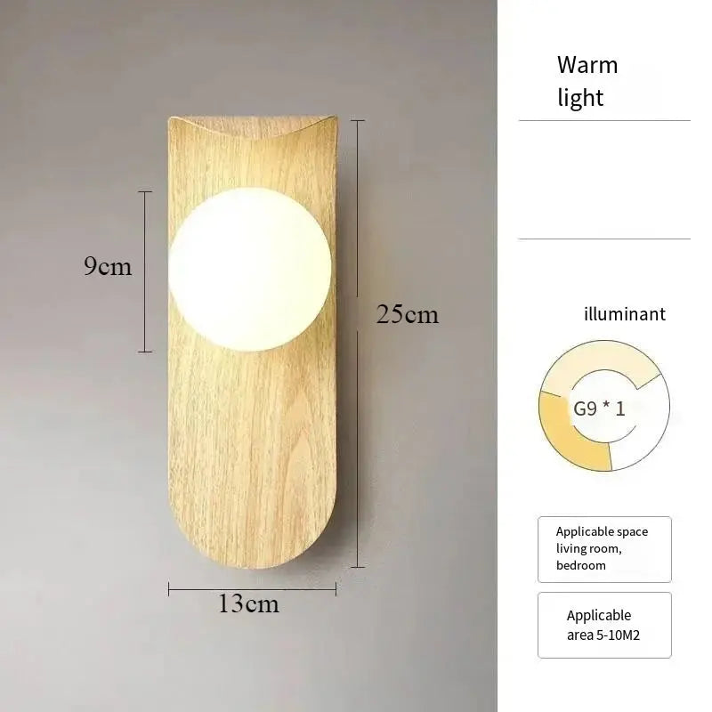 Japandi Wooden LED Wall Lamp with Acrylic Shade – Abel Lampasa.com