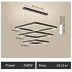Zerel – Scandinavian Elegant Modern Square Dimmable LED Pendant Lamp Lampasa.com