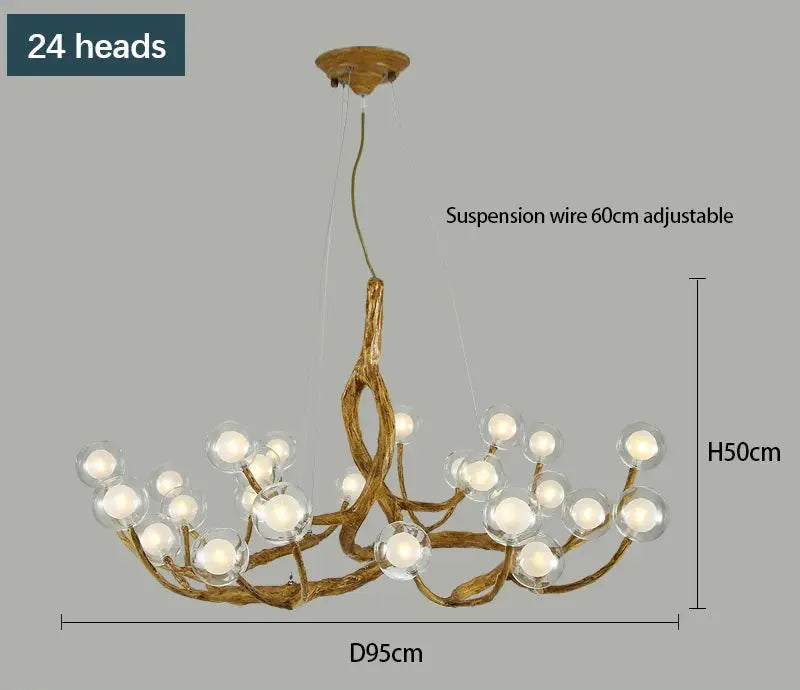 Elof – Rustic LED Pendant Light with Tree Branch inspired Design Lampasa.com