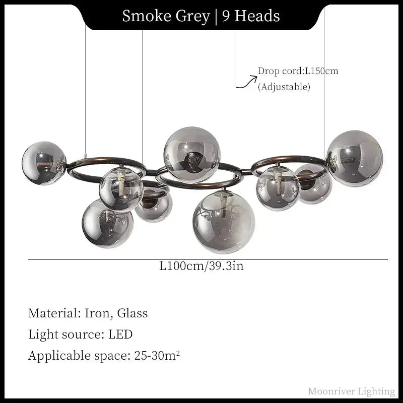 Leif – Modern Glass Ball LED Pendant Light for Dining Tables and Bars Kozyled.com