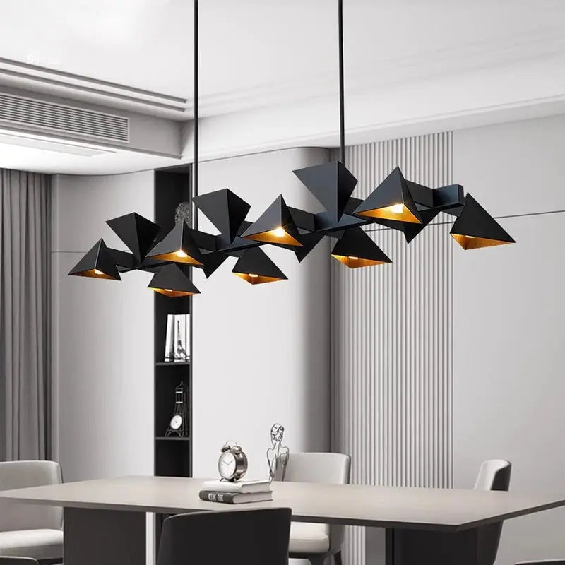 Thora – Modern geometric LED pendant lamp with metal frame for kitchen islands and other spaces Lampasa.com