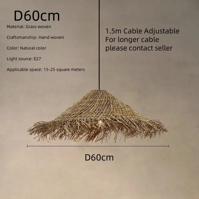 Henrick – Handmade Rattan LED Pendant Light for Natural and Boho Interiors Kozyled.com