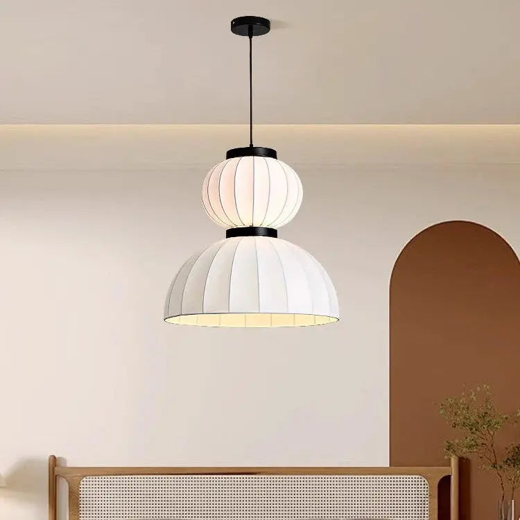 Japandi Silk Lantern LED Pendant Light – Yukari lampasa.com