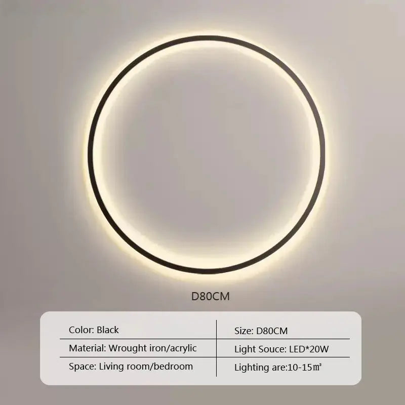 Luna – Modern Minimalist Dimmable LED Ring Wall Lamp for Sleek, Ambient Lighting Kozyled