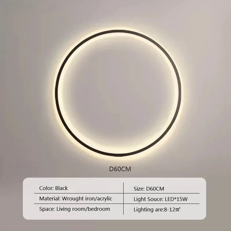 Luna – Modern Minimalist Dimmable LED Ring Wall Lamp for Sleek, Ambient Lighting Kozyled