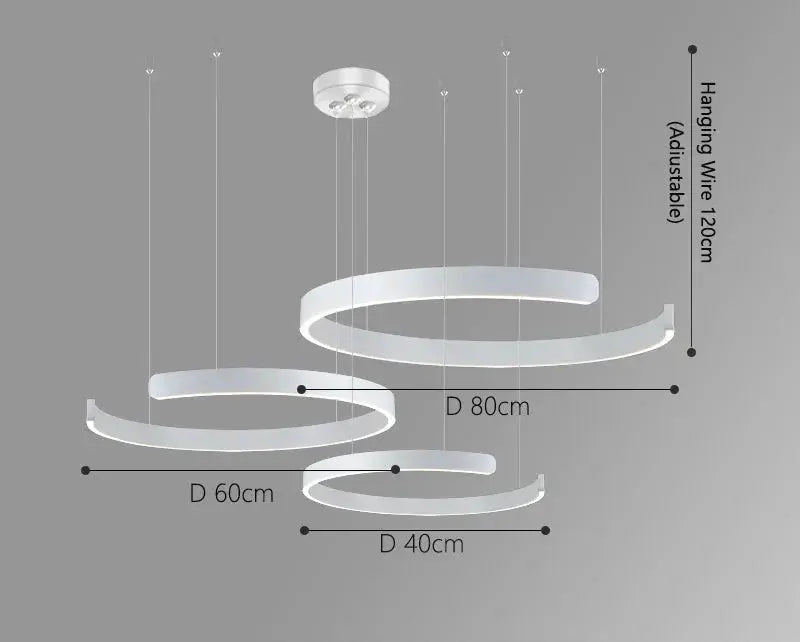 Alberte – Modern Luxury C-Ring Dimmable LED Pendant Lamp Kozyled