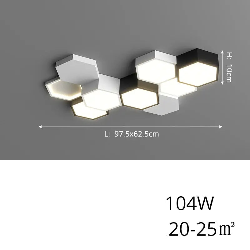 Finn – Modern Honeycomb Dimmable LED Ceiling Lamp for Stylish Ambient Lighting Kozyled