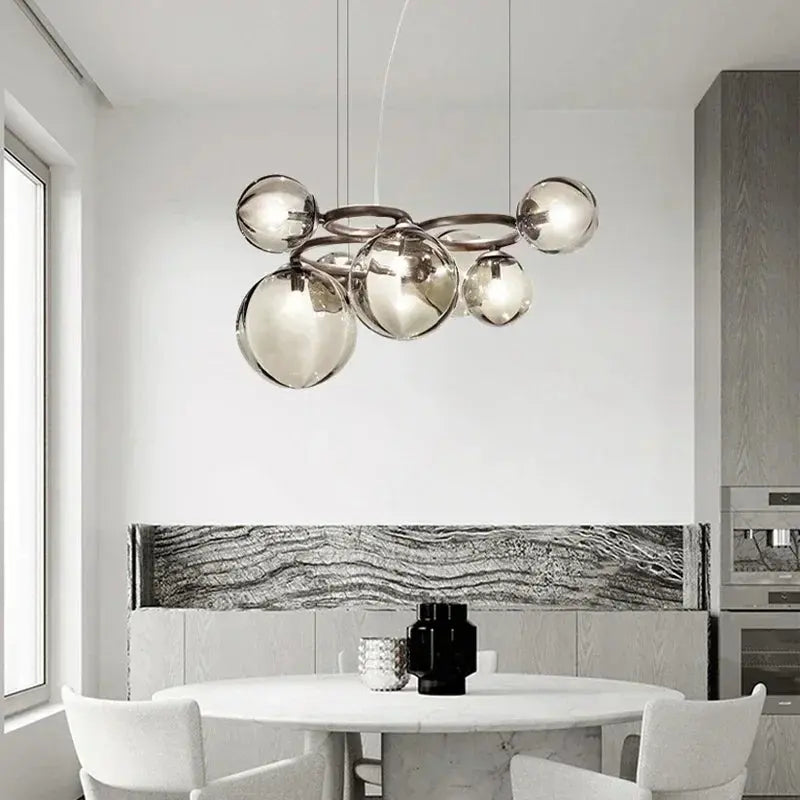 Leif – Modern Glass Ball LED Pendant Light for Dining Tables and Bars Kozyled.com