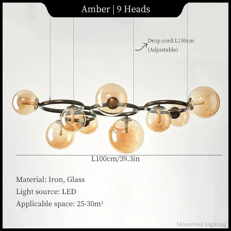 Leif – Modern Glass Ball LED Pendant Light for Dining Tables and Bars Kozyled.com