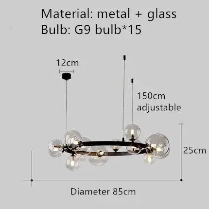 Bendik – Nordic Clear Glass Ball LED Pendant Light with Round Design Kozyled.com