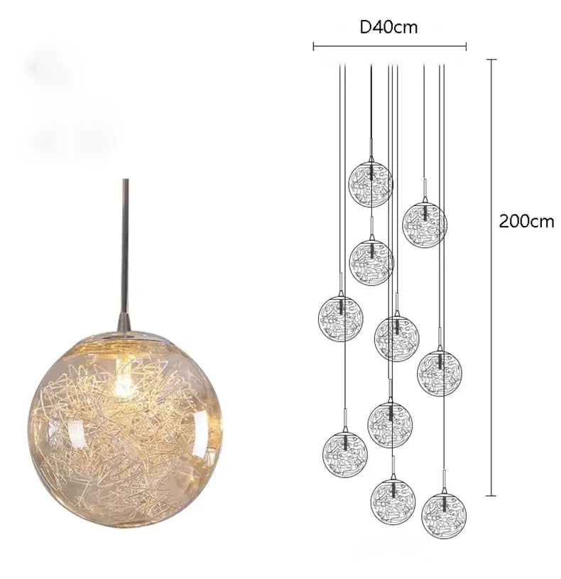 Celestia – Luxury Modern Dimmable LED Staircase Chandelier Lampasa.com