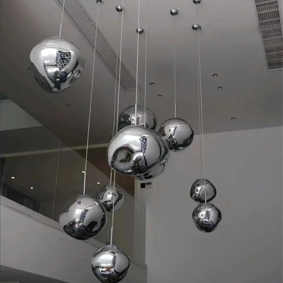 Elna – Modern Lava-Inspired Nordic LED PVC Ball Pendant Lamp for Bold, Stylish Lighting Kozyled