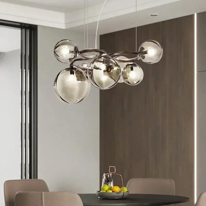 Leif – Modern Glass Ball LED Pendant Light for Dining Tables and Bars Kozyled.com