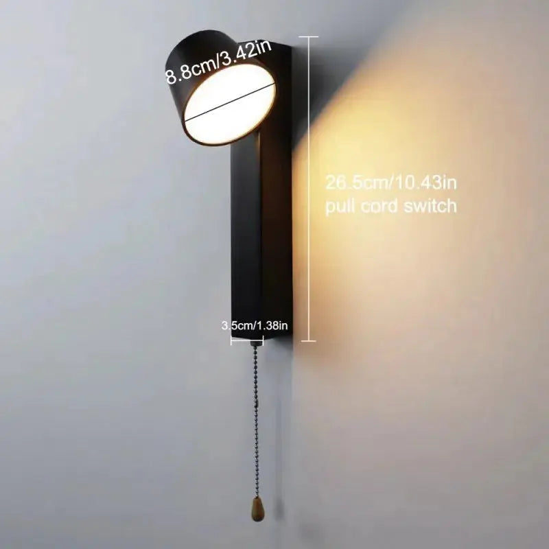 Fenrik – Minimalist Pull Switch Rotatable LED Wall Lamp Lampasa.com