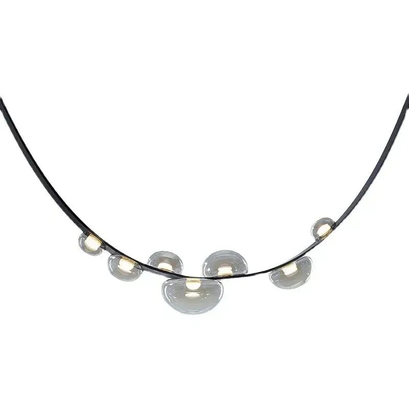 Krystof – Nordic Dimmable LED Pendant Light with Glass Shade and Leather Belt Suspension Kozyled.com