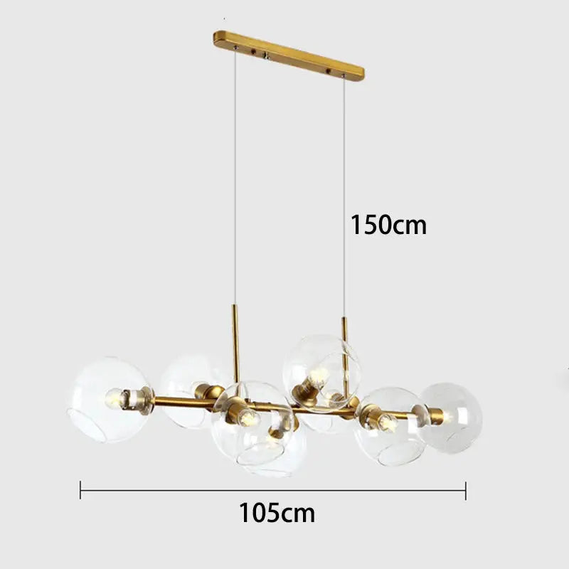 Hanna – Modern Dimmable LED Pendant Light with Glass Ball Design for Dining Tables and Bars Kozyled.com