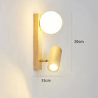 Nordic wooden swivel LED spotlight wall lamp – Elvyn Lampasa.com